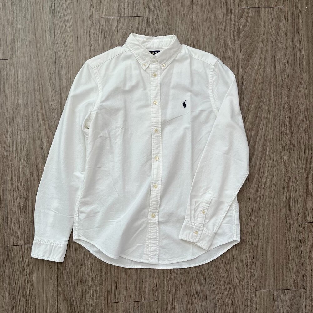 Polo Ralph Lauren White Cotton Oxford Shirt (Size Boys XL)